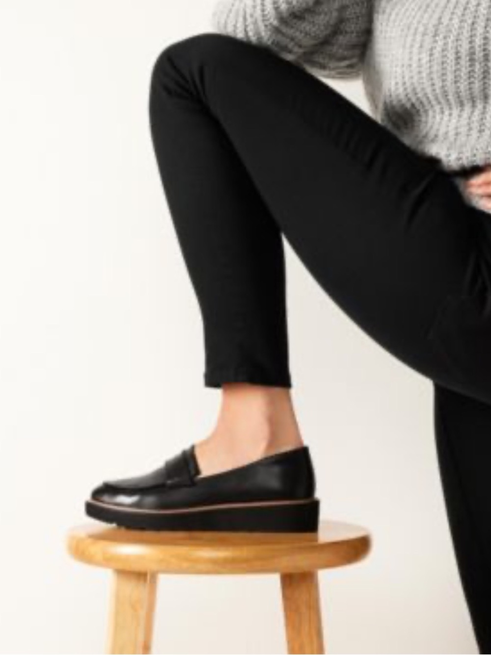 NWOT! Naturalizer Adiline Black leather Platform Loafers. Size 7.5
